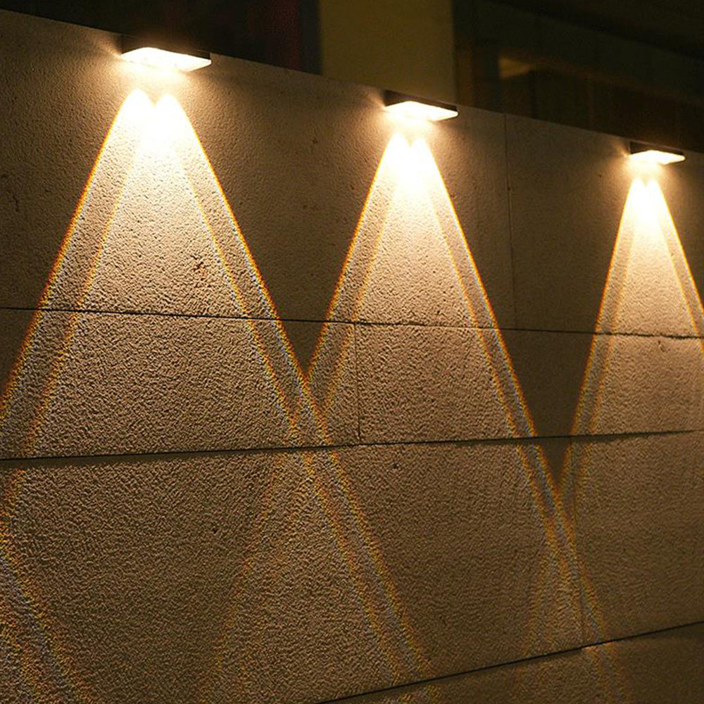 4Pcs LED Solar Powered Fence Lights Deck Door Wall Stair Step Outdoor Lamp