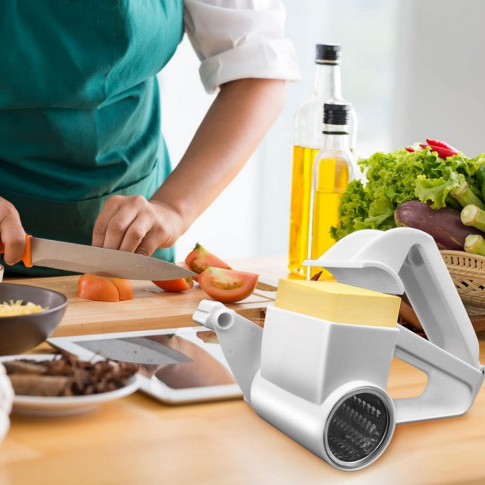 2Pcs Stainless Steel 3 in1 Rotary Handheld Cheese Cutter