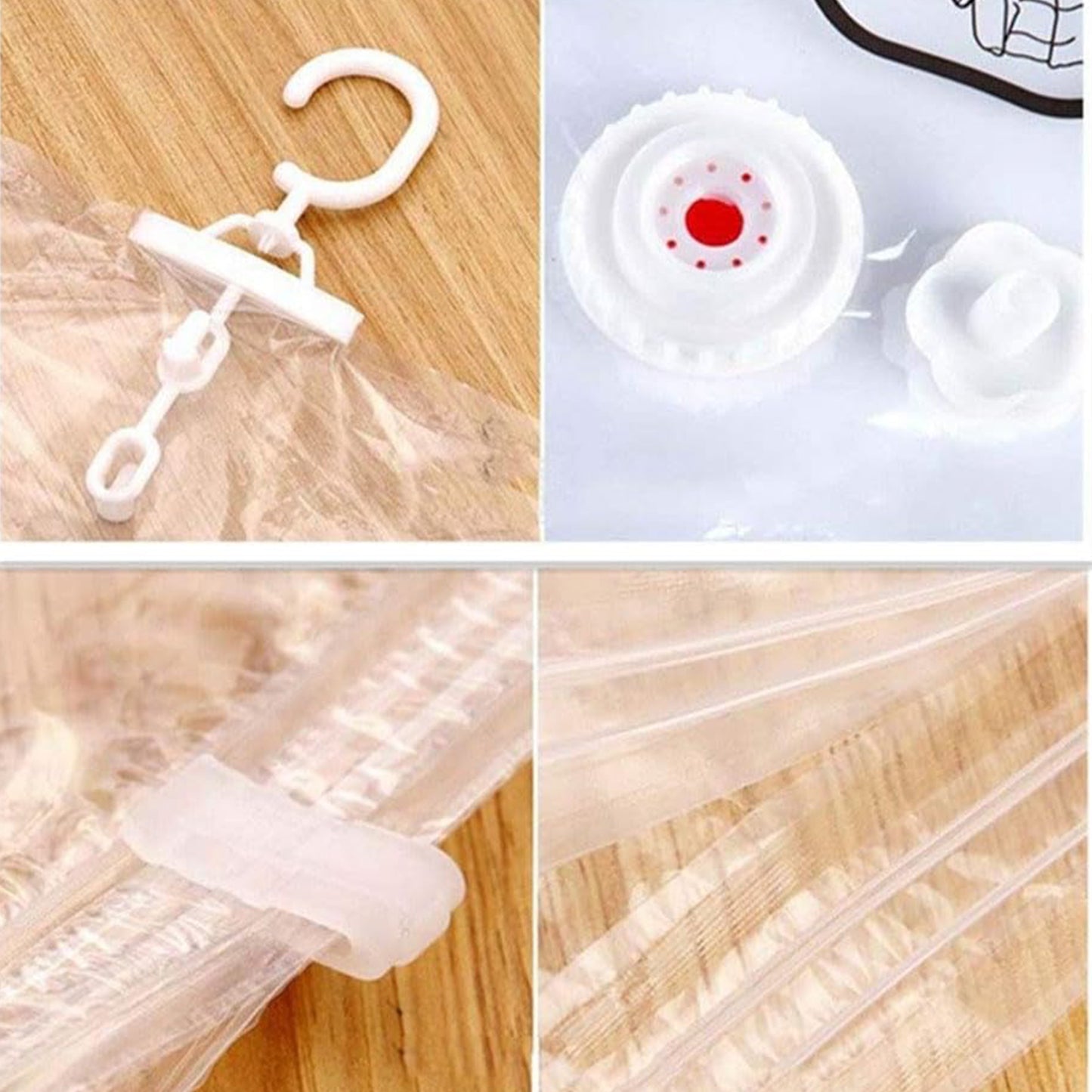 4Pcs Set Hanging Vacuum Bags Clothes Storage Cover