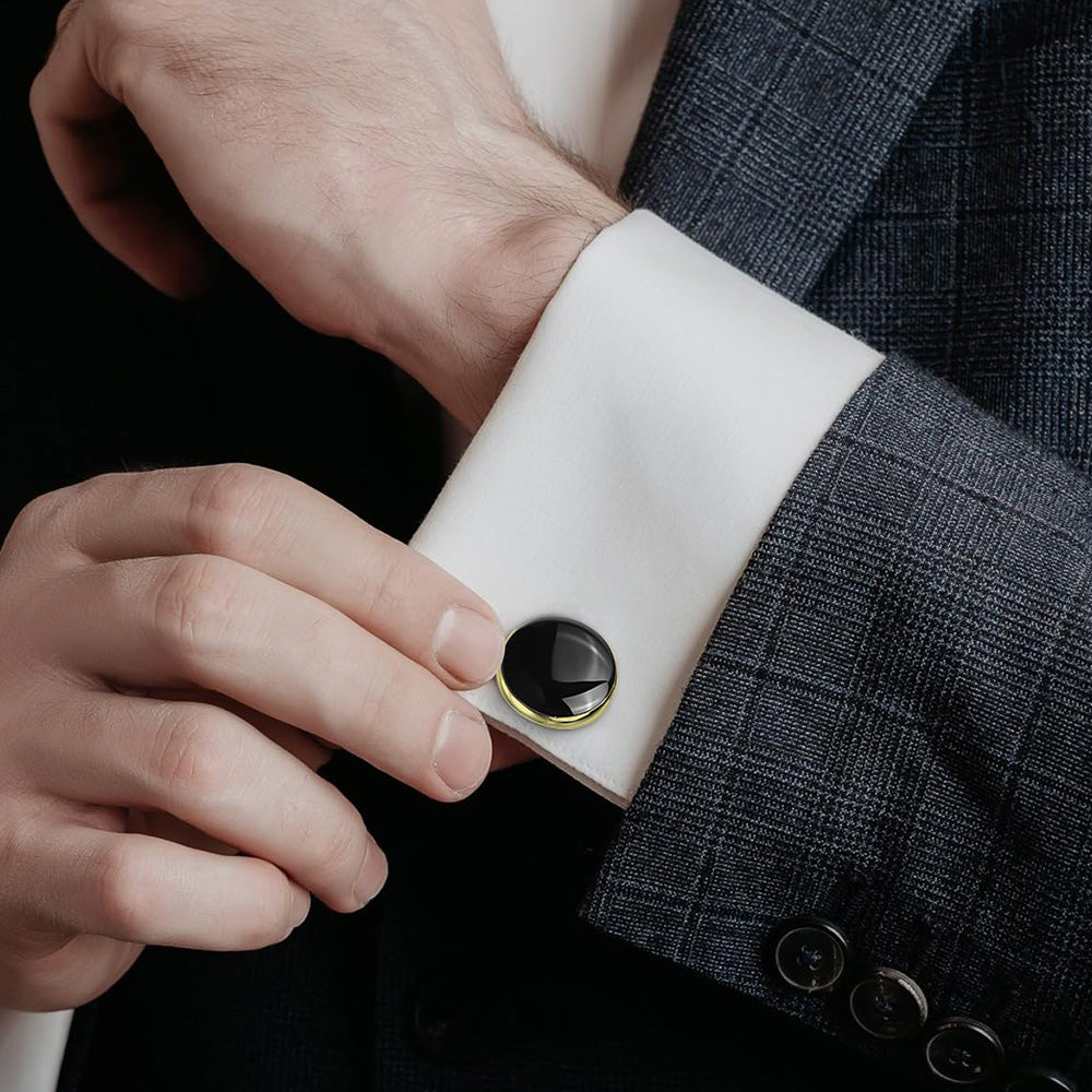 8 Pcs Men Tuxedo Cufflink and Shirt Stud Set for Weddings and Parties