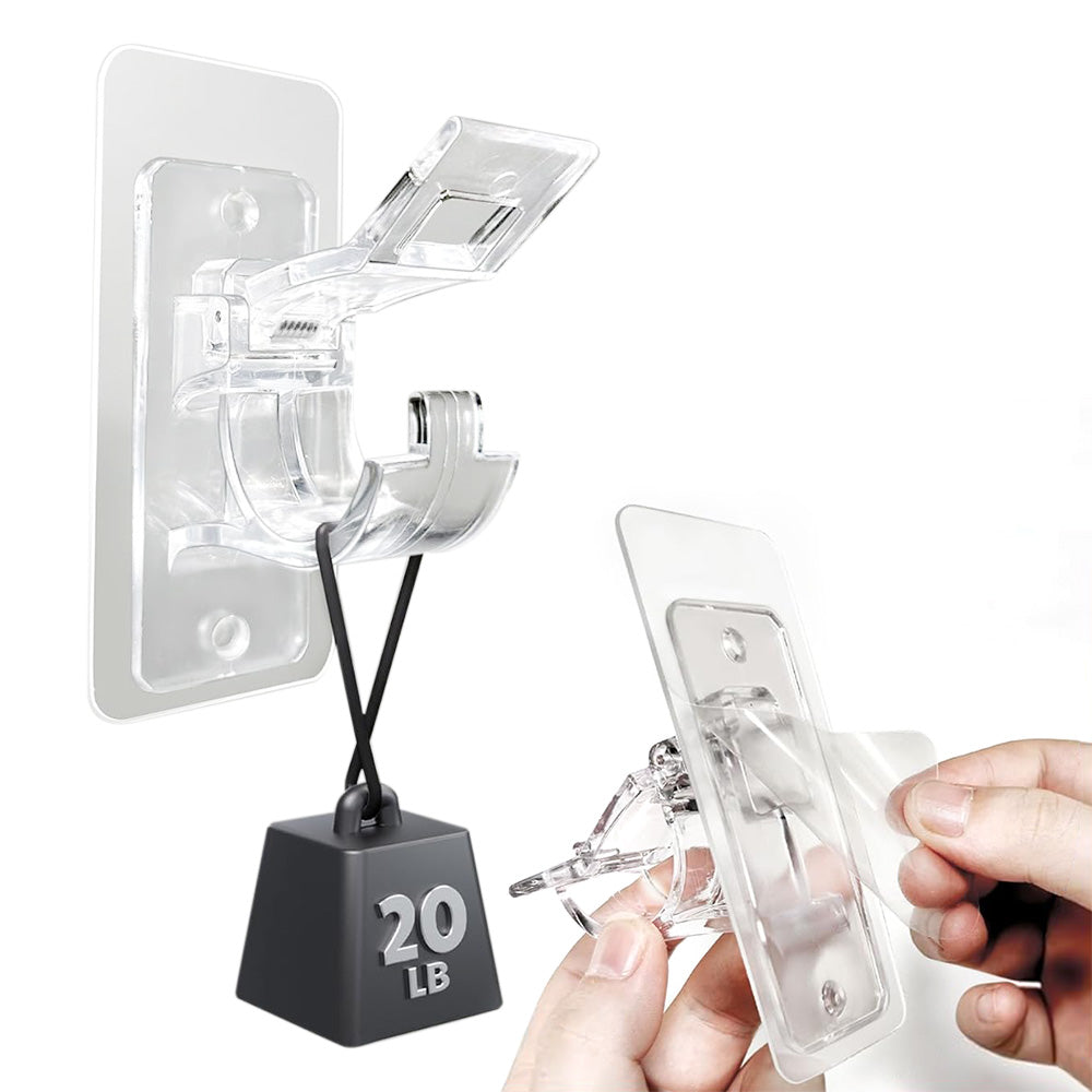 Curtain Rod Brackets Self Adhesive No Drill Transparent Invisible Holders for Curtains Towels