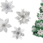 24Pcs Artificial Flowers Christmas Tree Decorations for Wreath Fireplace Stairs