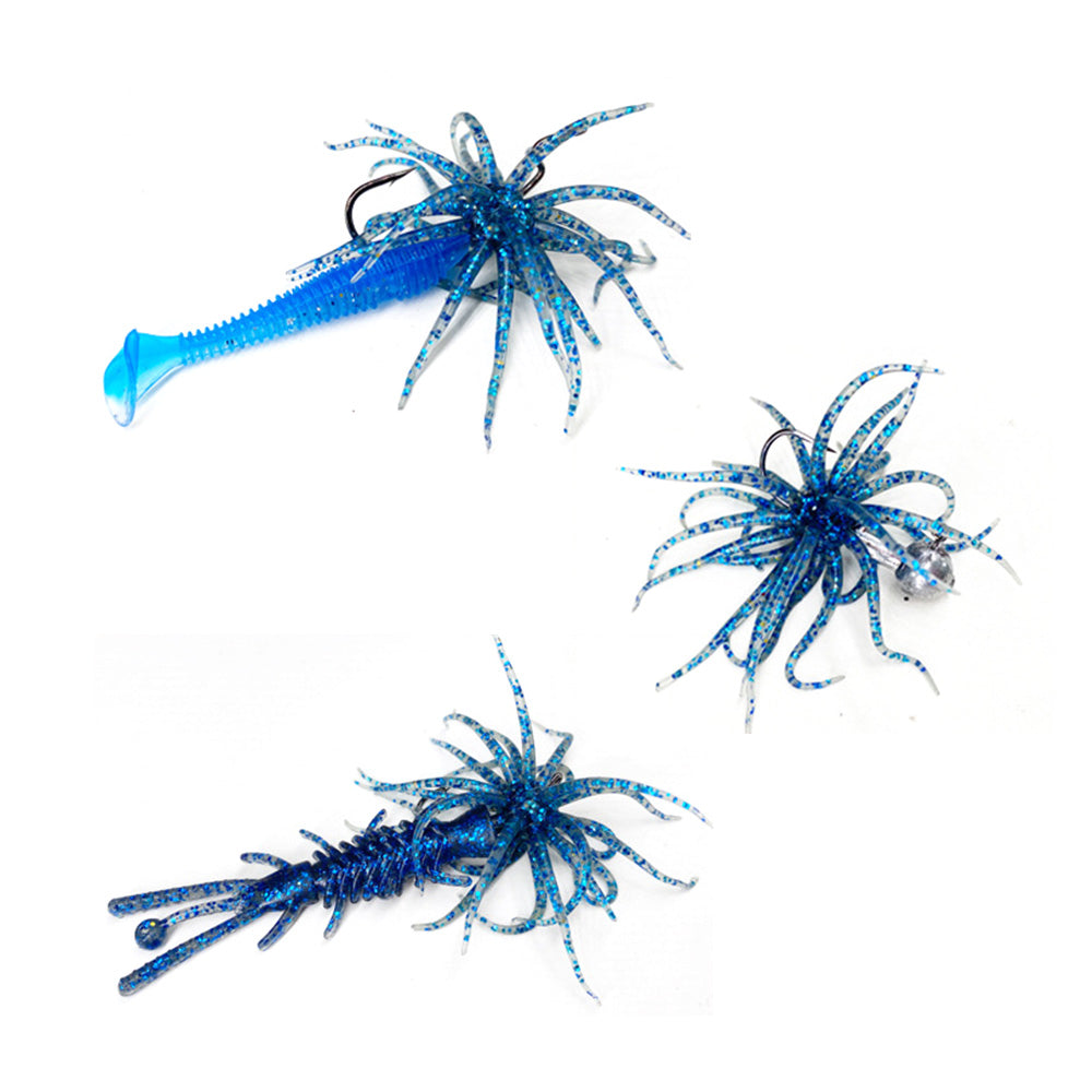 2 PCS Lifelike Floating Sea Urchin Soft Bait with Glitter Tentacle Creature Lure for Fishing