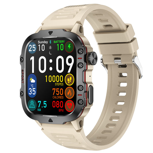 1.96-Inch Smart Watch with Heart Rate Monitor Voice Assistant and 100+ Sports Modes