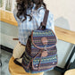 Boho Style Flap Drawstring Backpack