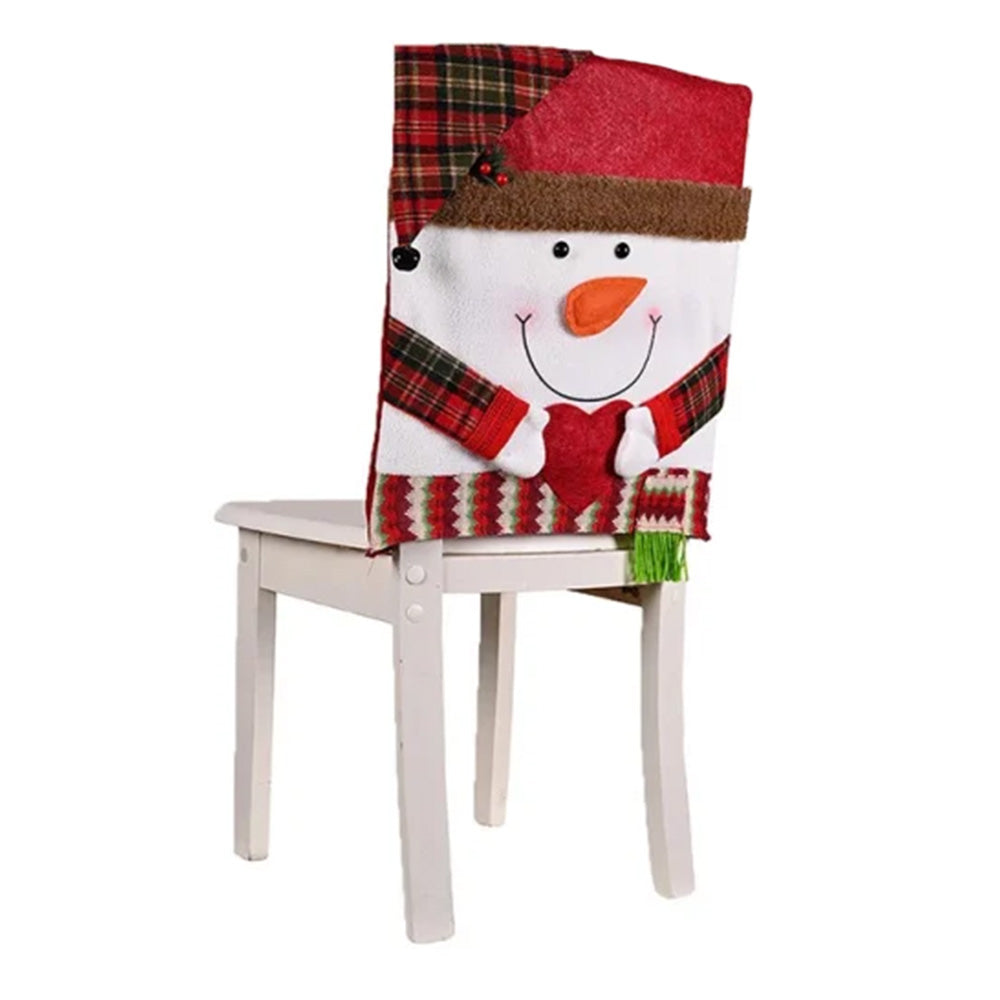 Christmas Chair Covers with Santa Hat for Holiday Dinner Party