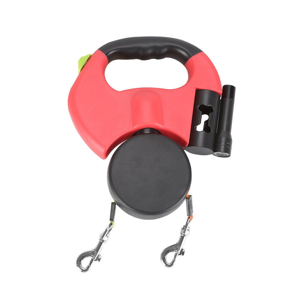 Retractable Pet Dog Double Lead Leash Dual Dog Pet Leash Durable Pet Leash Rope