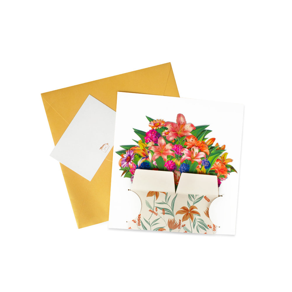 Pop-up 3D Flower Bouquet Greeting Card for Mother's Day-Lilies