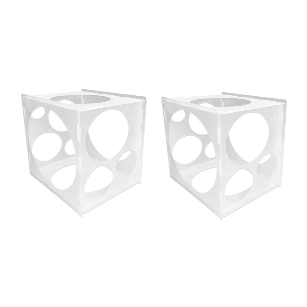 2Pcs 11Holes Collapsible Plastic Balloon Sizer Box Cube Balloon Size Measurement Tool
