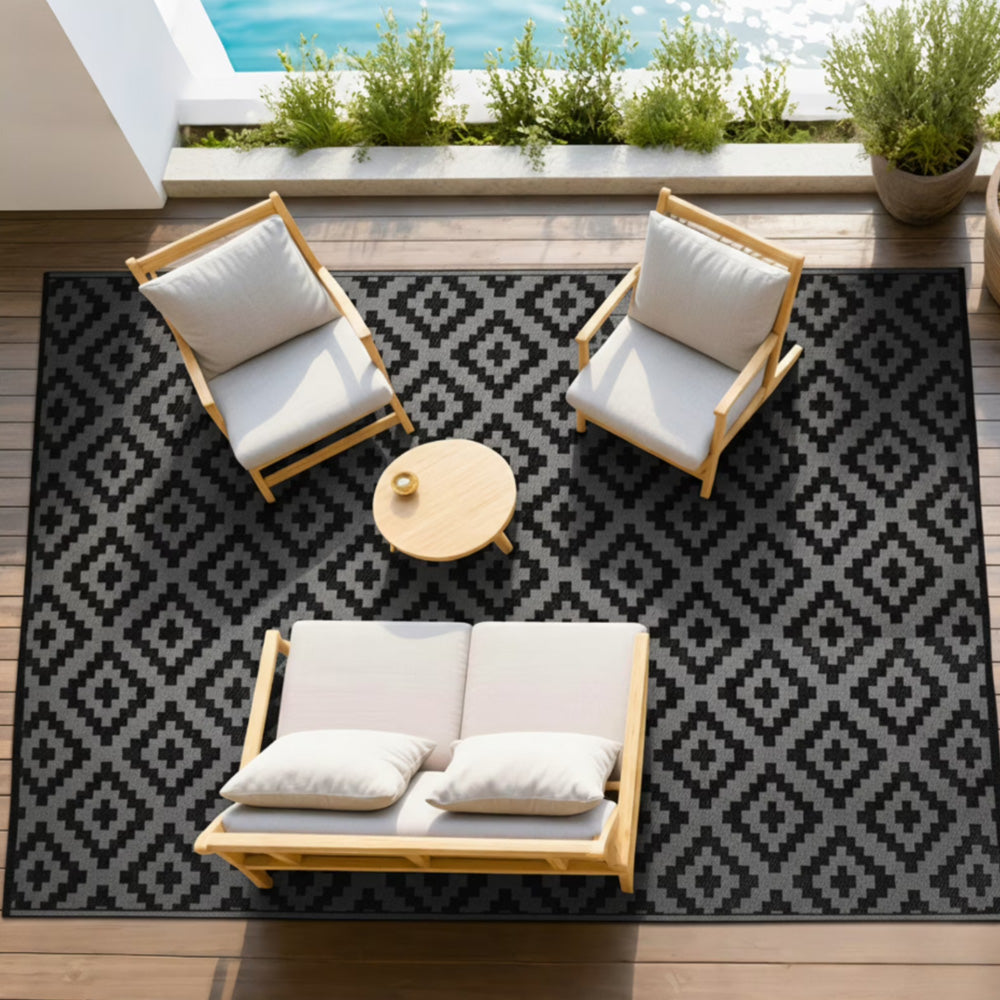 Outdoor Picnic Mat Camping Waterproof Reversible Rug for Beach Tent-Grey