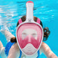 Full Face Snorkel Mask – 180 Degree Panoramic View Anti-Fog & Leak Proof-Pink