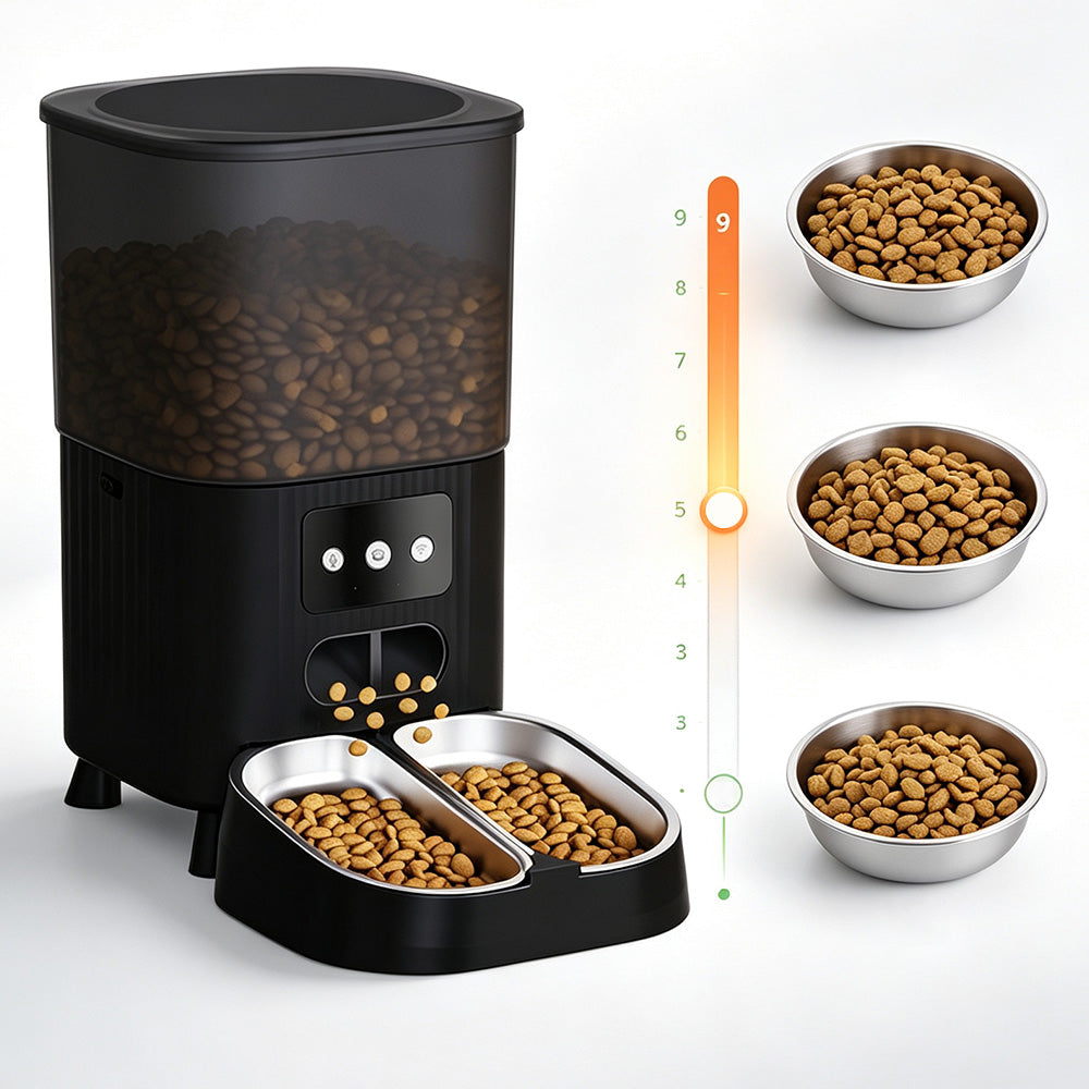 4.5L Automatic Cat Feeders with 2 Bowls Timer Pet Smart Feeder for Dog Cat