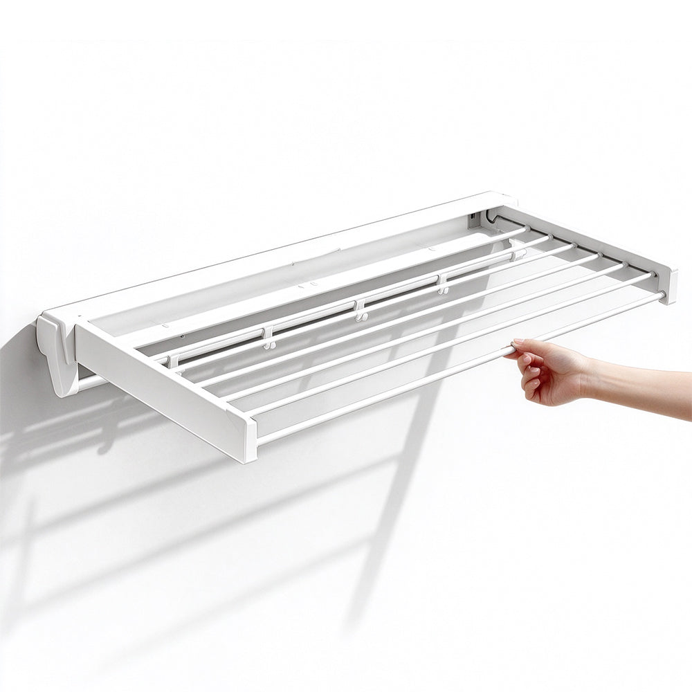 Foldable Wall Mounted Aluminum Clothes Drying Rack with Seven Rods