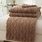 2Pcs Soft Warm Reversible Faux Long Plush Blanket