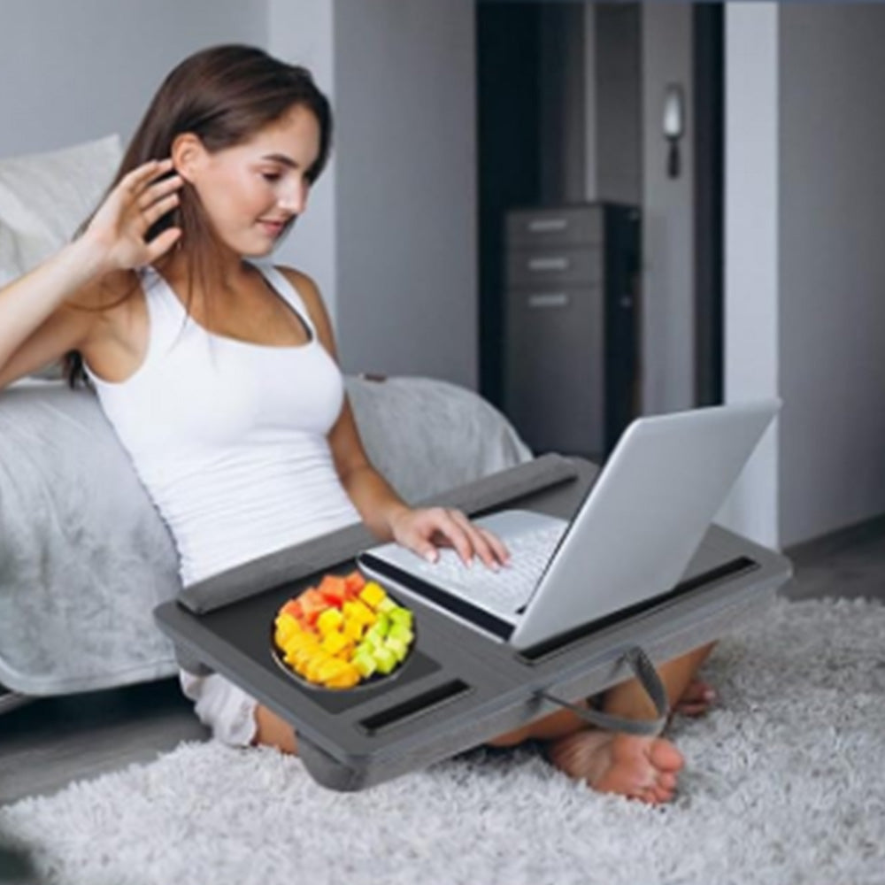 Lap Desk Laptop Stand with Tablet Phone Holder for Home Bed Sof