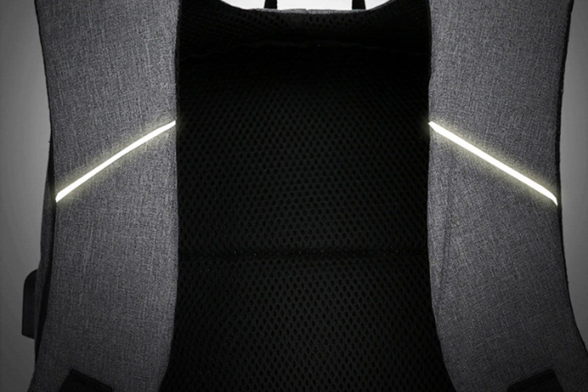Reflective Laptop Backpack with USB Charging Port Anti-thief Travel Business Backpack
