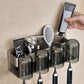 Space Metal Toothbrush Holder Wall Mounted Toothpaste Bathroom Rack with Cups