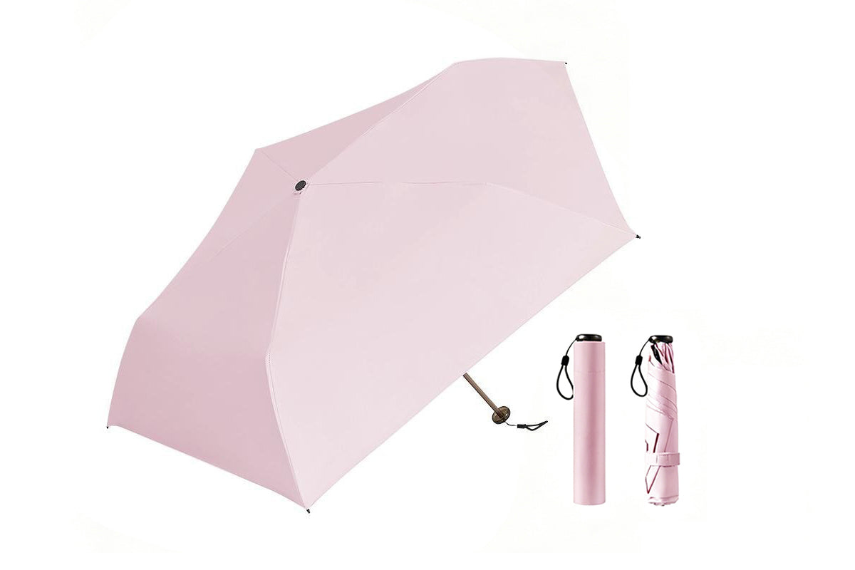 Black Coated Compact Folding Umbrella Lightweight Portable Pocket Umbrella