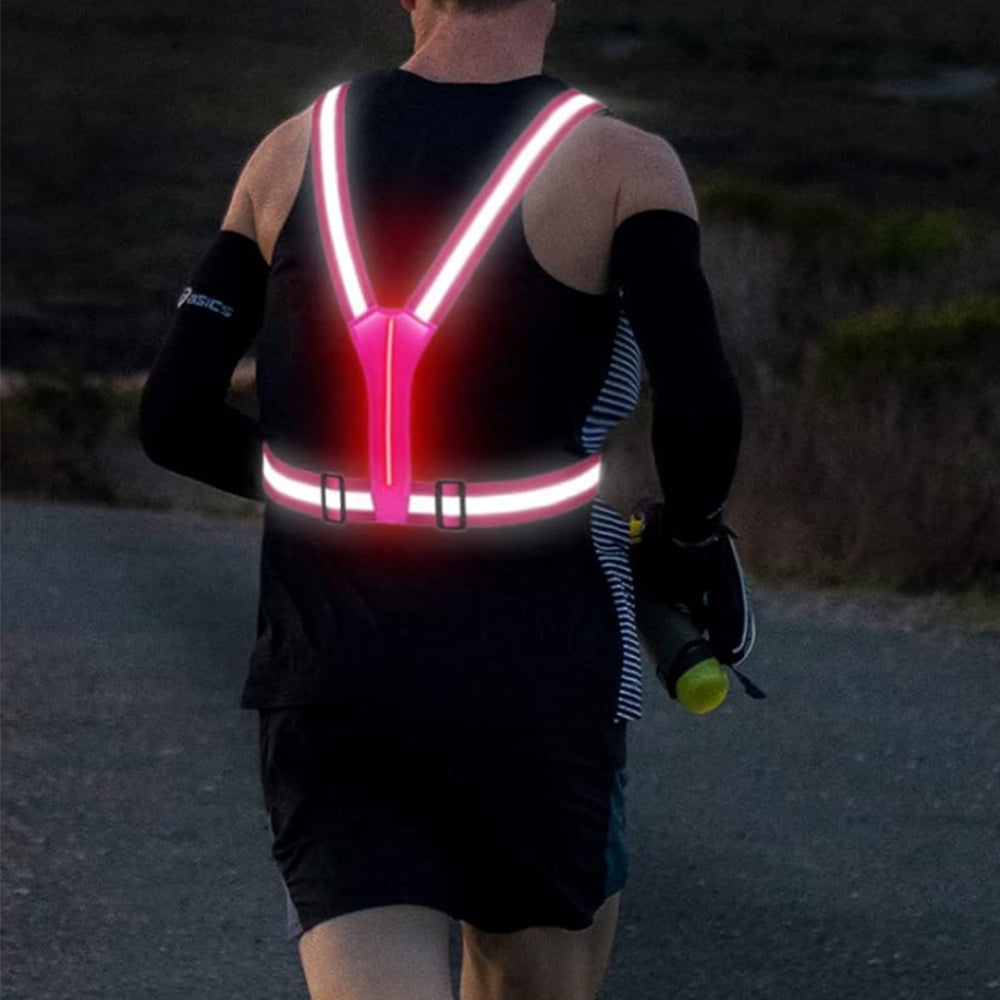 2Pcs Rechargeable LED Reflective Vest for Running Cycling Walking Horse Riding