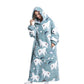 Extra Long Hoodie Wearable Blanket With Big Pocket for Adults