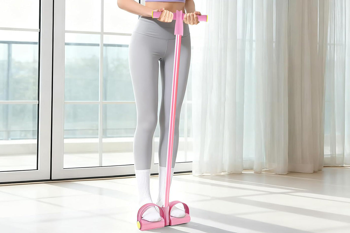6 Tube Foot Pedal Resistance Band Body Stretch Pull Rope Fitness Exercise Rope