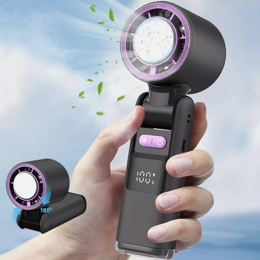 100 Speeds Digital Display Cold Compress Cooling Fan USB Fan with Lanyard