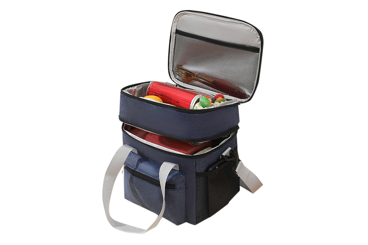 Double-Layer Insulated Portable Lunch Bag Cooler Food Container