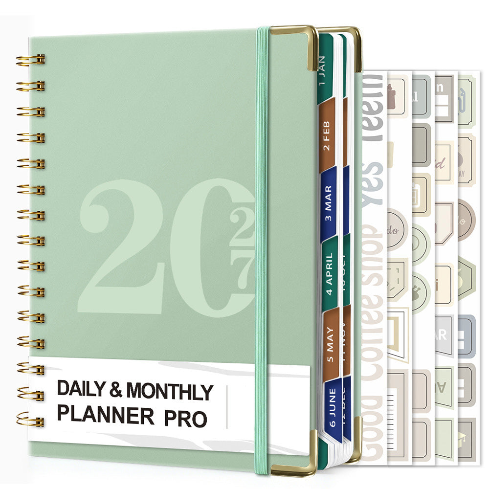 2027 A5 Hardcover Weekly Planner Calendar Notebook January to December