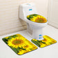 3Pcs Non-Slip Rug Bath Mat Bathroom Contour Toilet Seat Lid Cover Set