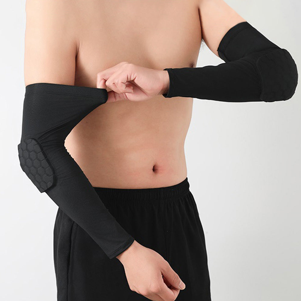 2Pcs Elbow Brace Compression Sleeve with Honeycomb lining for Tennis Weightlifting Golf-Black