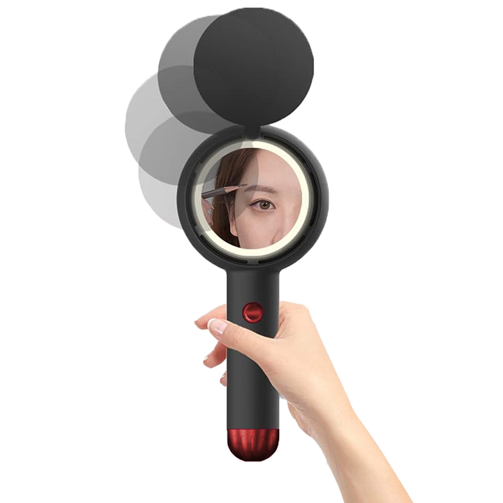 Mini Handheld Fan with LED Light Makeup Mirror Rechargeable Portable Fan
