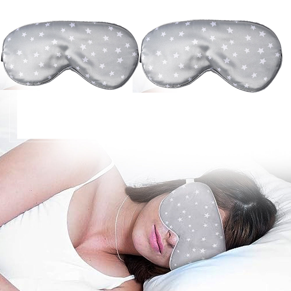 2Pcs Pure Mulberry Silk Travel Sleeping Mask with Adjustable Strap