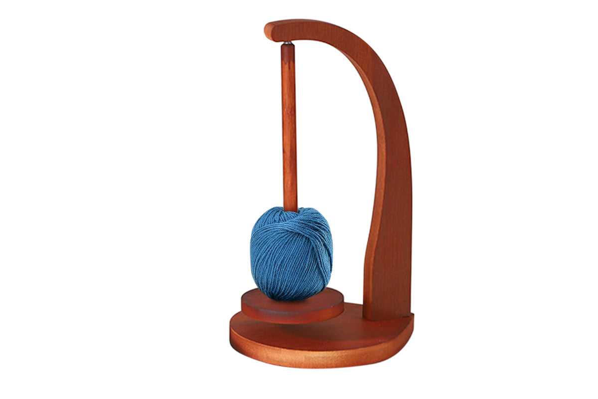 Yarn Holder for Crocheting and Knitting Wooden Yarn Spinner