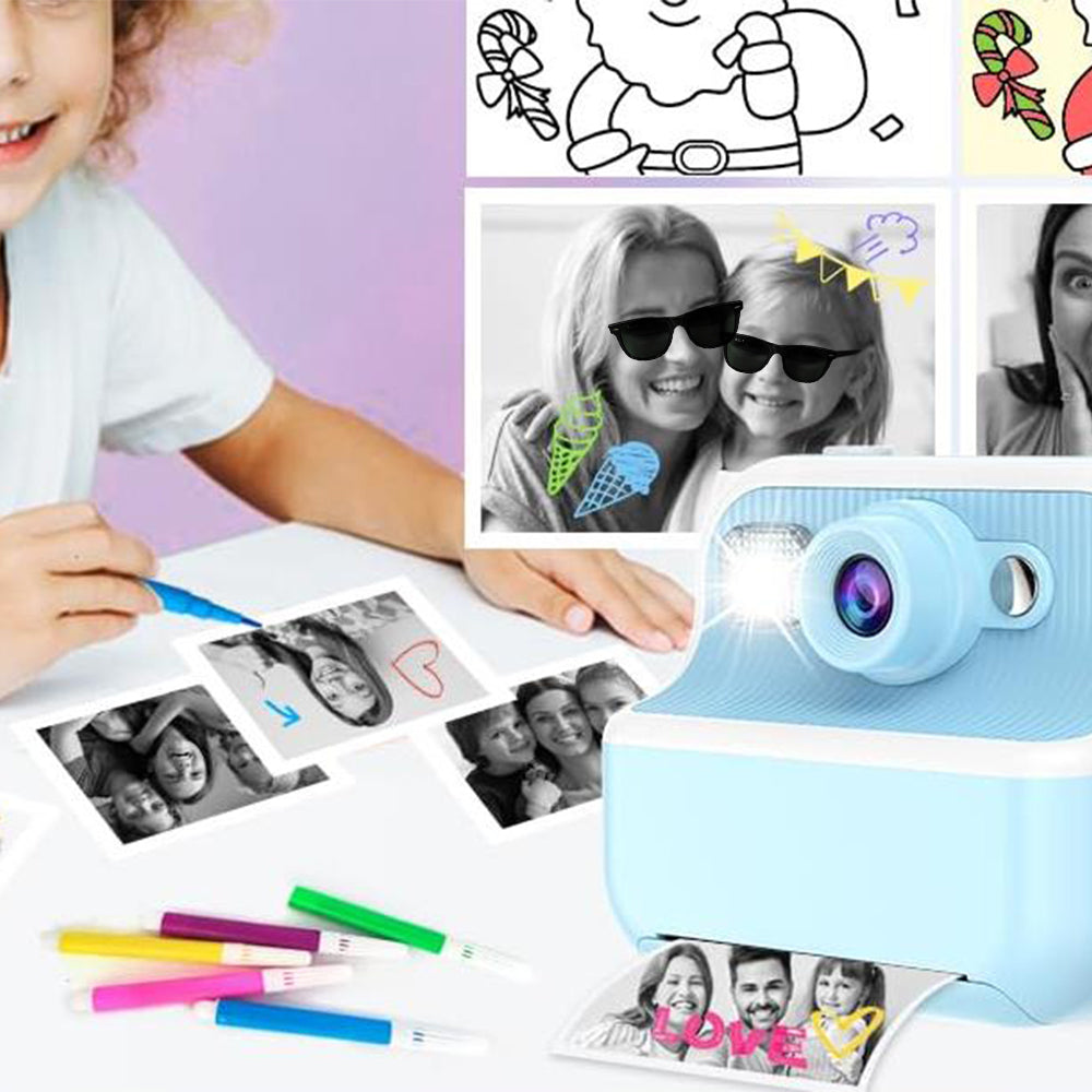 Kids Instant Print Camera Zero Ink Print Photo Camera with 32G TF Card