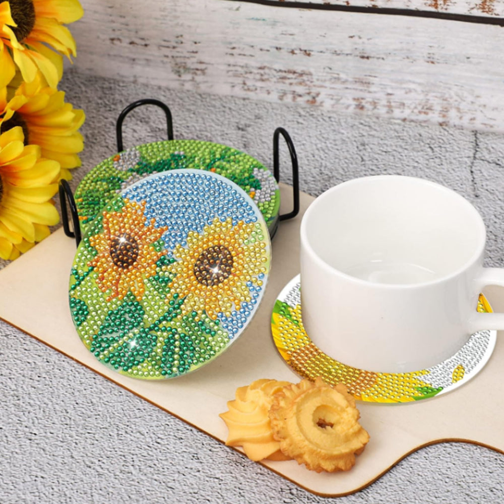 8Pcs Diamond Art Coasters Kit Diamond Painting Coasters