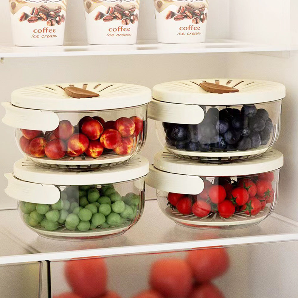 Plastic Fruit Vegetable Washing Drain Basket with Lid