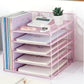 Metal File Organizer Rack Desktop Storage Shelf for Office Home