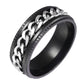 Fidget Rings Anxiety Spinner Rings Stainless Steel Chain Rings-Silver