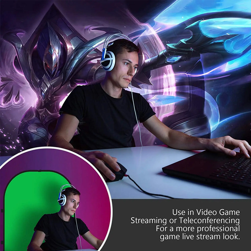 2-in-1 Collapsible Pop-Up Chroma Key Background Board-Blue ang Green