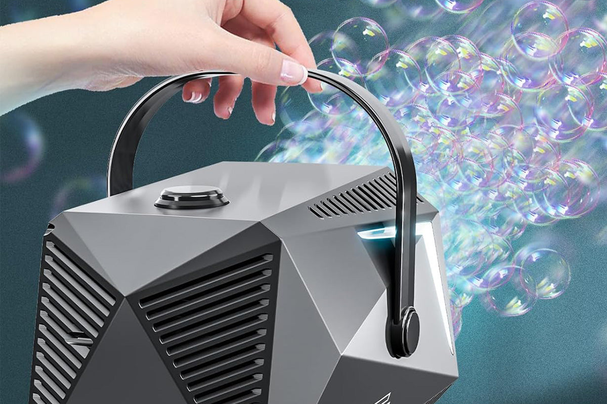 Portable Automatic Bubble Maker Machine Blower LED Light for Parties Wedding