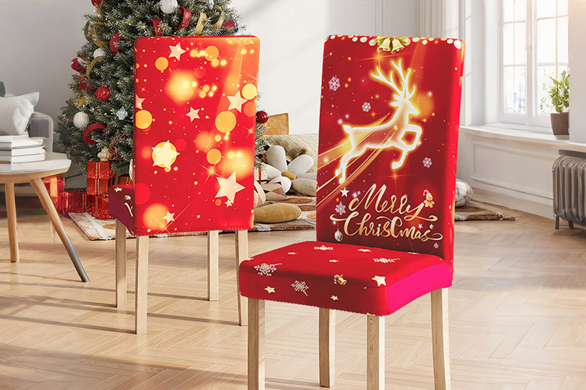Christmas Chair Cover Slipcover for Dining Chairs for Christmas Parties and Holiday Decor