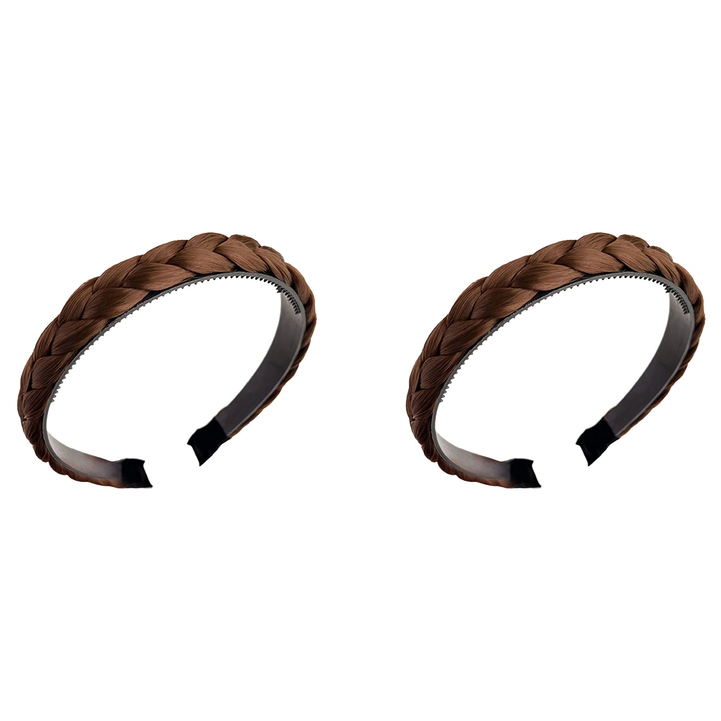 2Pcs Woven Hair Band with Anti-slip Teeth