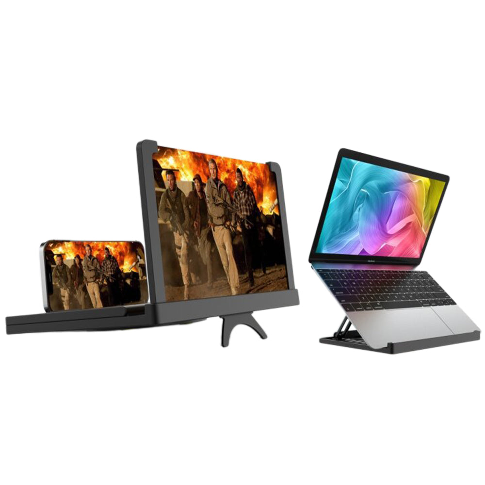 2Pcs Ergonomic Laptop Stand Notebook Tablet Holder-Black and White