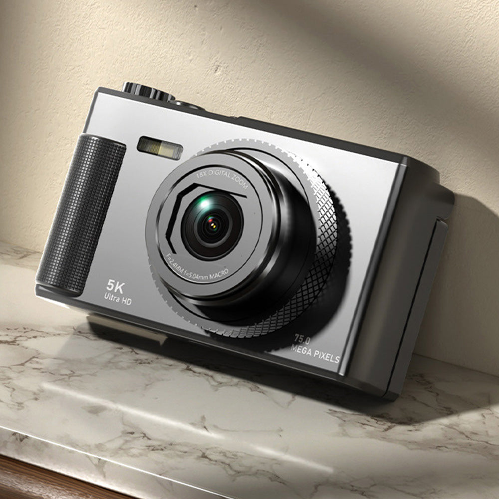 Digital Camera 5K 18X Zoom Flip Screen Video Camera with 64GB Memory Card