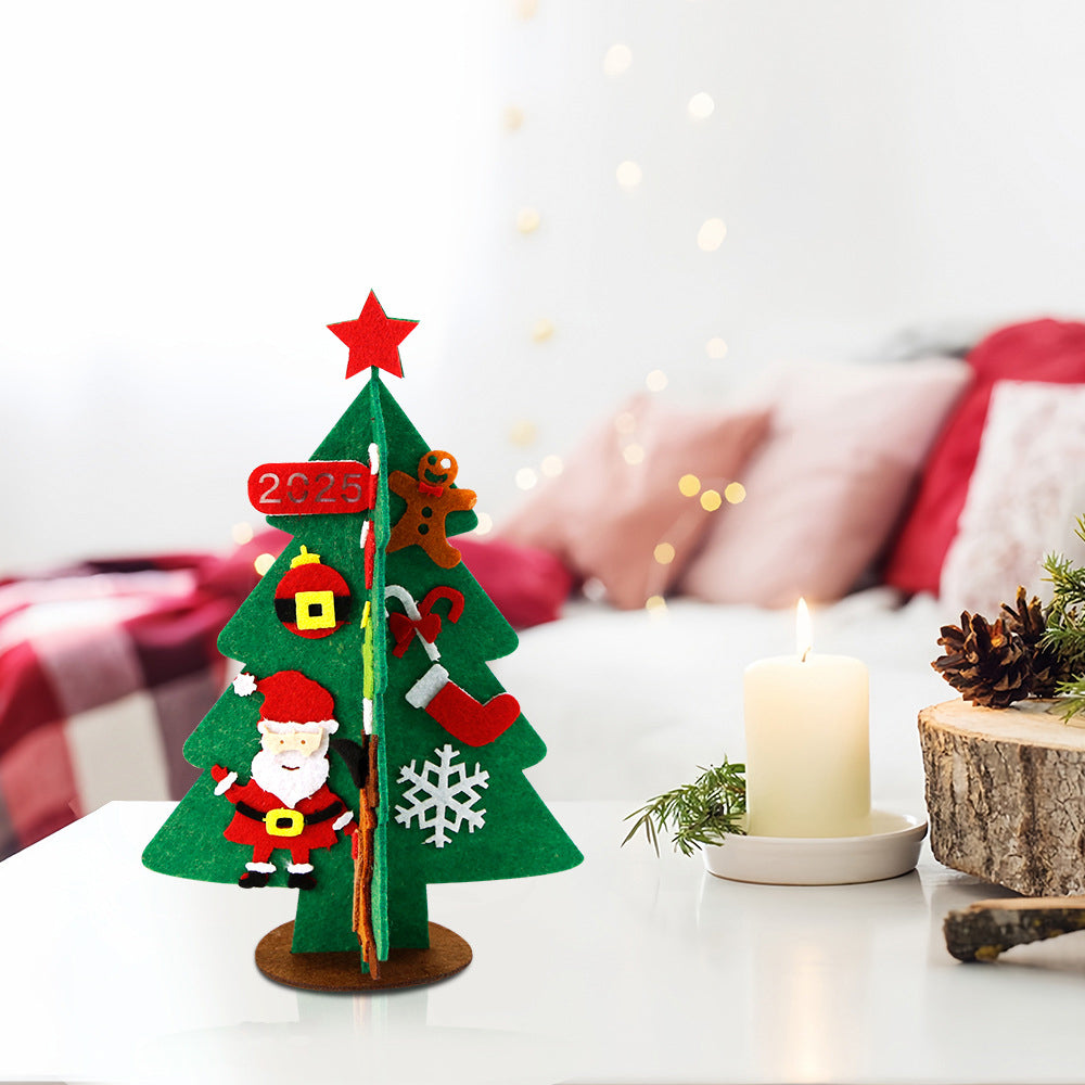Felt Christmas Tree Set DIY with Removable Ornaments Xmas Hand Craft Decoration