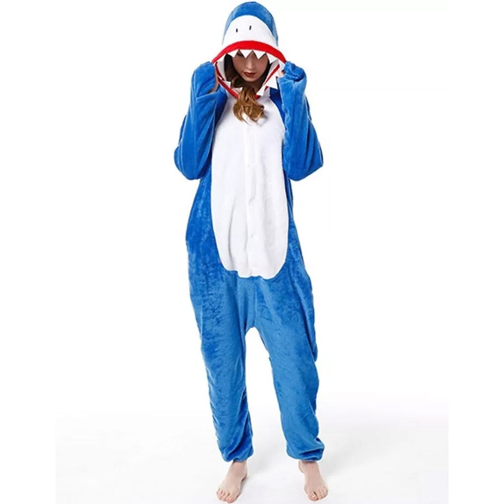 Animal Polyester Zipper Hooded Jumpsuit Onesie Adult Cosplay Unisex Pajamas Costume-Style 2