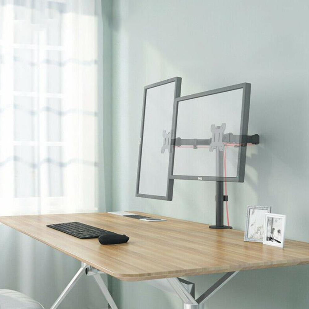 Arm Desk Mount Dual TV Screen Monitor Holder Bracket