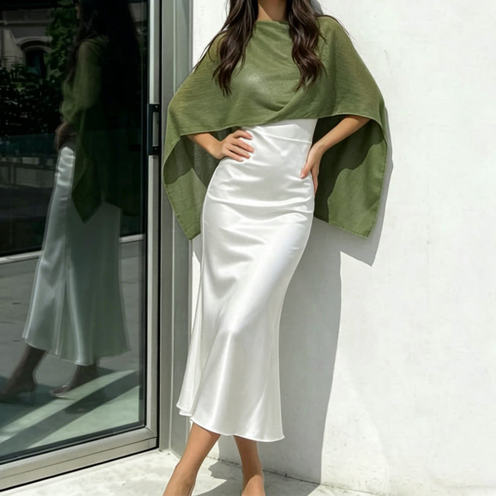Summer Irregular Sheer Poncho Shawl Beach Cover Up for Women