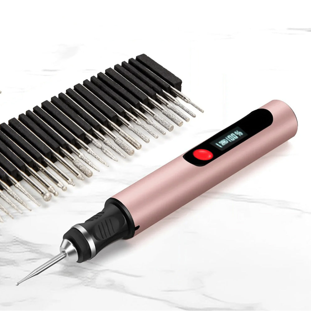 Electric Engraving Pen with 30 Bits 3-Speed Adjust Engraving Pen for Metal Wood Glass