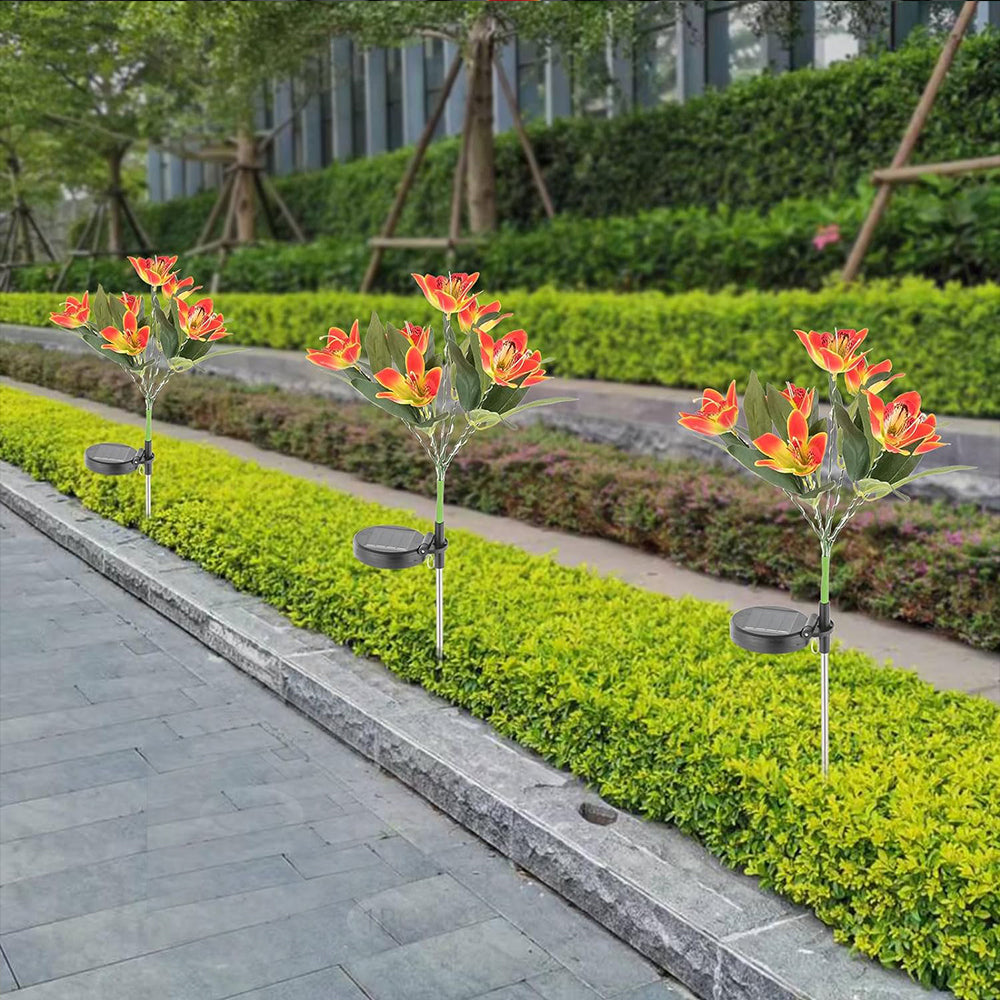 2Pcs 7 Head Solar Orchid Lamp